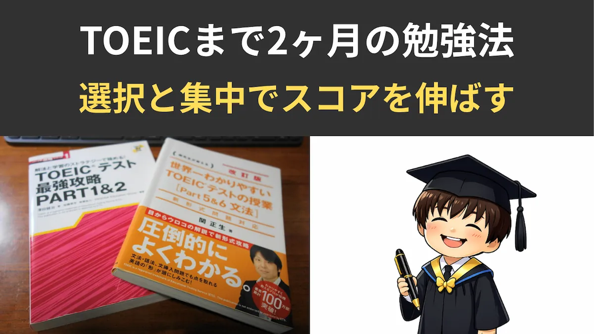 TOEICまで2ヶ月の勉強法！「選択と集中」でスコアを伸ばそう